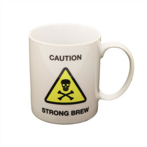 EUC Coffee Mug Cup Caution Strong Brew Warning